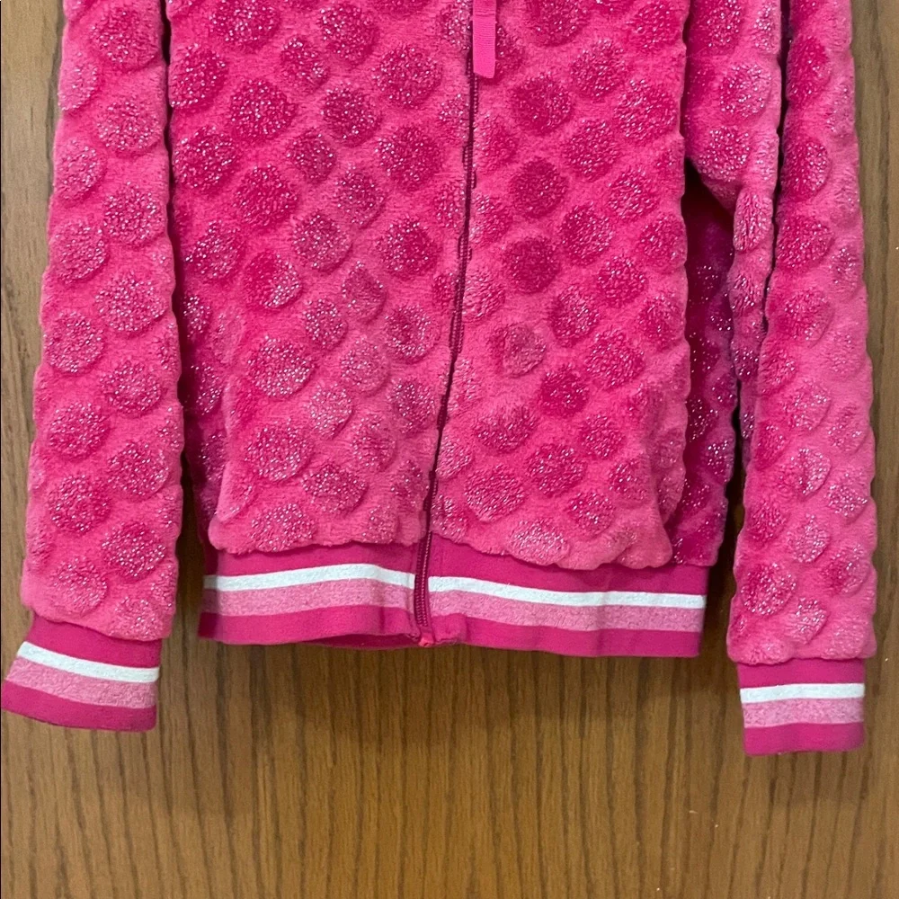 WONDER NATION UGC Girls Size Medium (7/8) Glittery Fuzzy Pink Kids Jacket Hoody - Picture 4 of 9